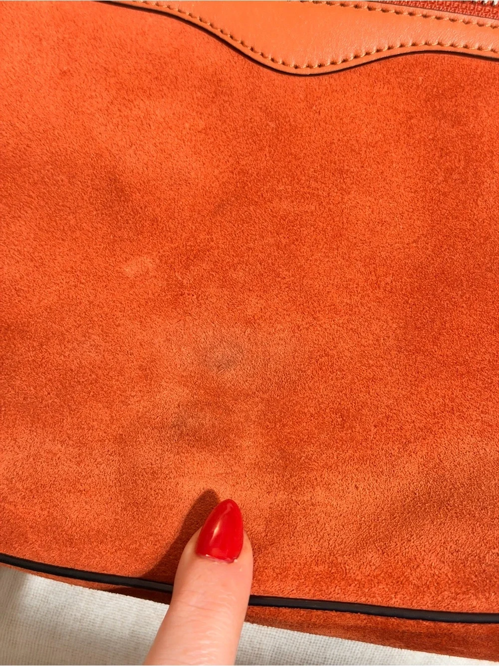 Rebecca Minkoff Orange Suede Top-Handle Satchel